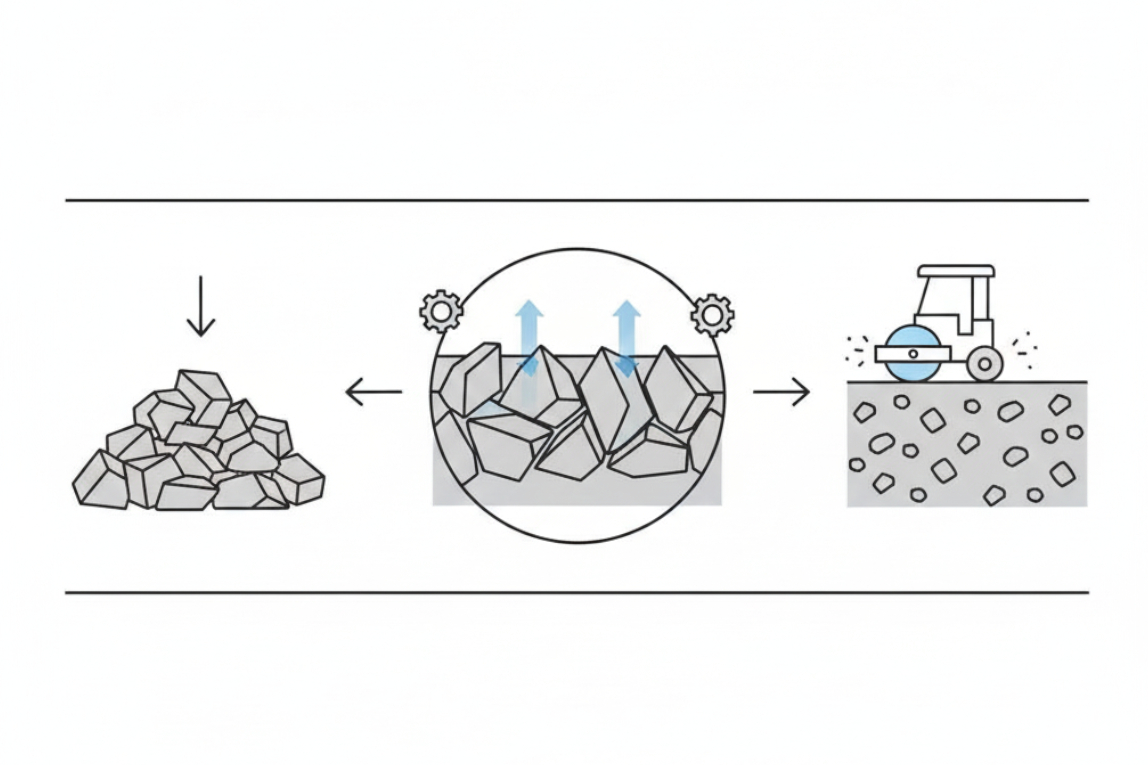 kruszywo łamane zazębianie się